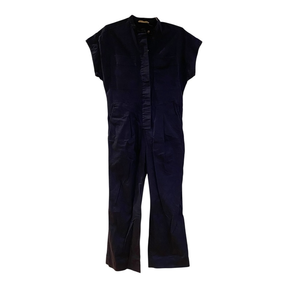 Everlane Navy Short Sleeve Utility Jumpsuit